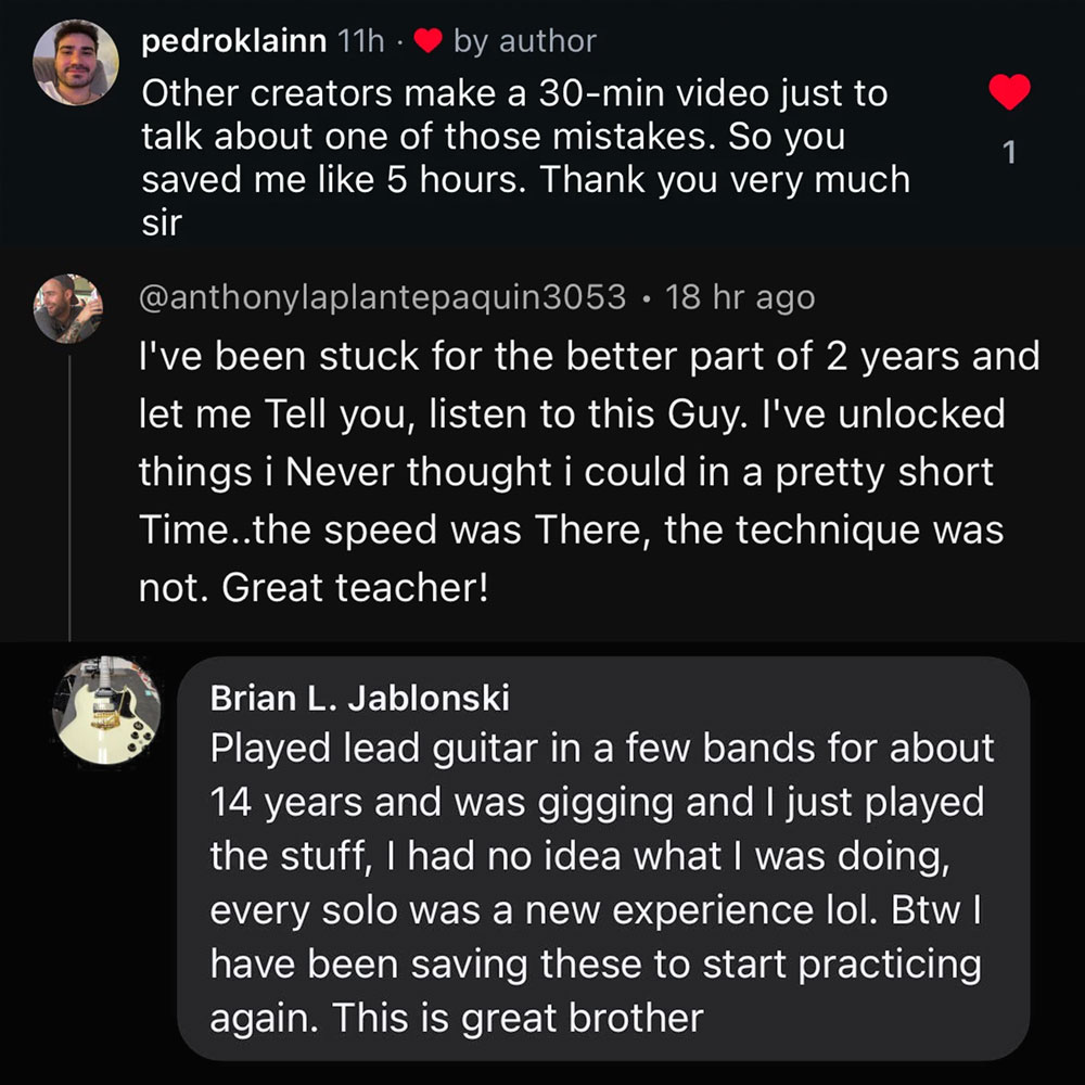 Guitarist feedback about improving picking technique and speed