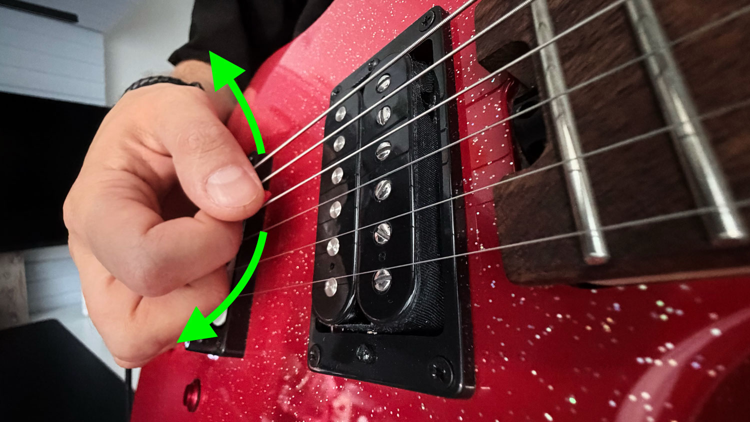 Forearm rotation used during guitar picking